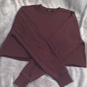 Crop top cute burgundy sweater
